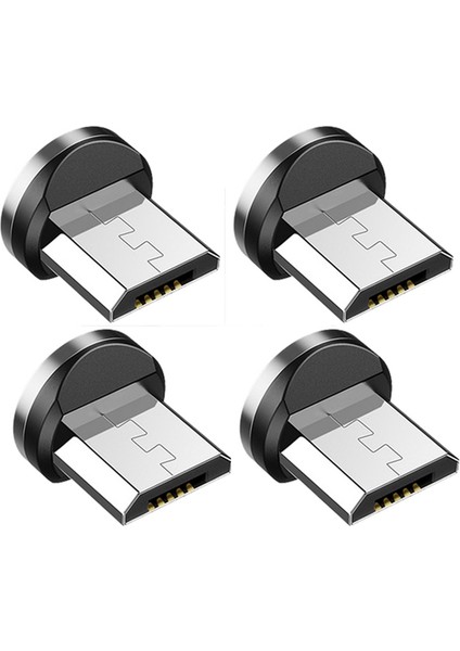 4x Yuvarlak Manyetik Kablo Fişi Telefon Android Mıknatıs Şarj Cihazı Fişi -Usb Hızlı Şarj Adaptörü (Yurt Dışından)