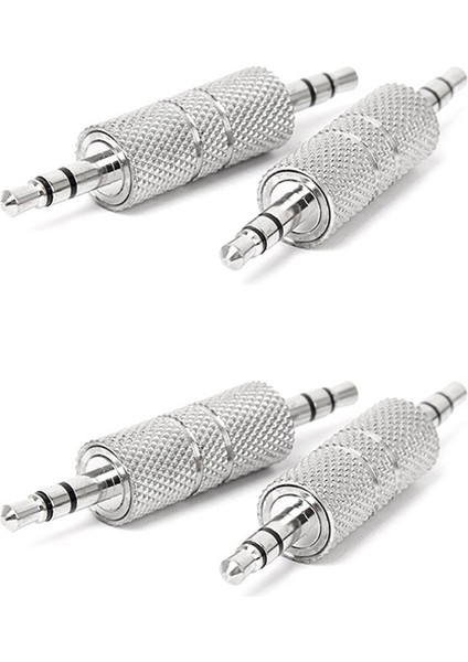 4 Adet 3.5mm Stereo Erkek - 3.5mm Erkek Kulaklık Ses Adaptörü Çoğaltıcı Konektörü (Yurt Dışından)