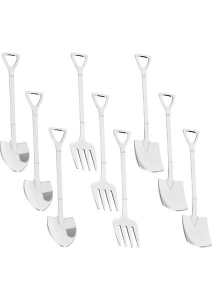 9 Adet Kürek Kaşık Çatal Kürek Kahve Kaşığı Kürek Kolu Tatlı Kaşığı Dondurma Kaşığı Kürek Şekli Çatal Meyve Çatalı (Yurt Dışından)