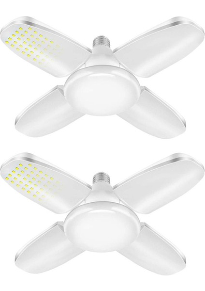 2 Adet E27 LED Lamba LED Ampul 28W LED Ampul Ac 85-265V Katlanabilir Vantilatör Pervanesi Işıkları Aydınlatma Oturma Odası Için Garaj Işığı (Yurt Dışından)