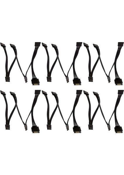 6x 15 Pin Sata Güç Uzatma Sabit Disk Kablosu 1 Erkek 5 Kadın Güç Kaynağı Splitter Adaptör Kablosu Dıy Pc Sunucu Için (Yurt Dışından)
