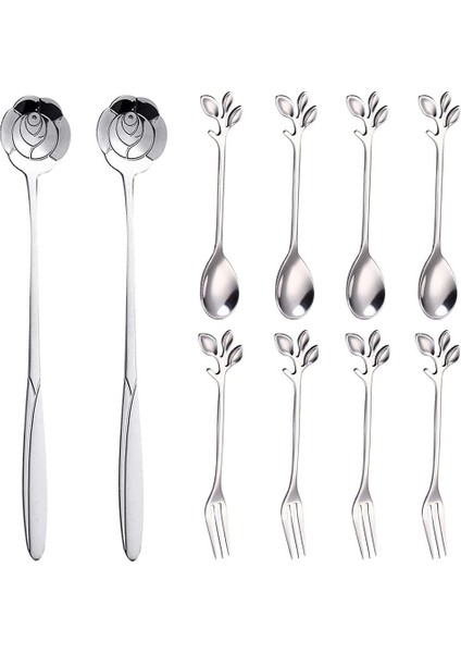 Kahve Kaşığı Meze Çatalı, Sofra Karıştırma Kaşığı, Meyve, Kek, Aile Için Çay Kaşığı Seti, Düğün (Yurt Dışından)