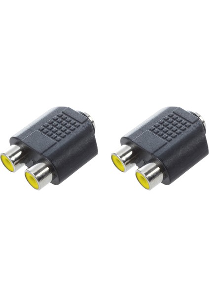 2 Adet 3.5mm Dişi Jack - Çift Rca Dişi Fono Adaptör Konnektörü (Yurt Dışından)