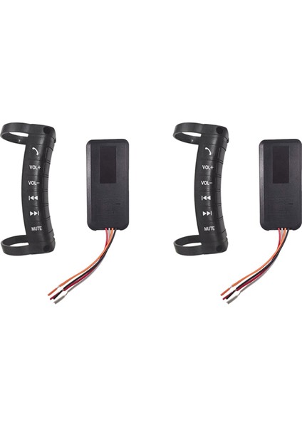 2x Evrensel Araba Direksiyon Uzaktan Kumanda Düğmesi Çok Fonksiyonlu Kablosuz Bluetooth Kontrolü 2dın DVD Oynatıcı (Yurt Dışından)