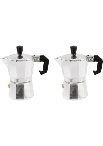 2x Alüminyum Italyan / Moka Espresso Kahve Makinesi / Percolator Pot Aracı 50ML (Yurt Dışından)