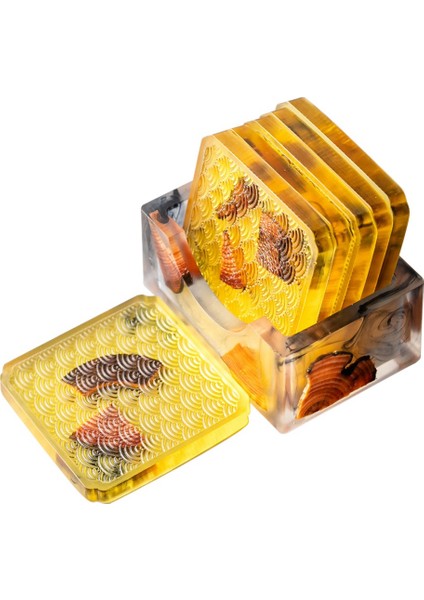 1 Takım Reçine Bardak Isıya Dayanıklı Placemats Mat Çay Kahve Fincan Altlığı Su Geçirmez Masa Dekor Sofra Takımı 1 (Yurt Dışından)