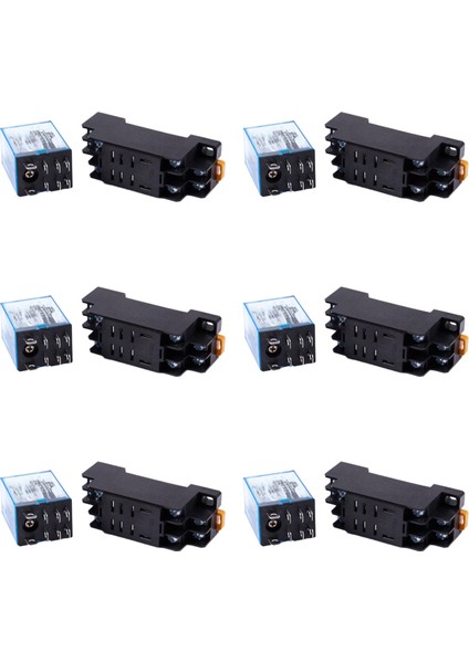 6x 12V Dc Bobin Güç Rölesi Dpdt LY2NJ HH62P-L JQX-13F 10A, PTF08A Soket Tabanlı (Yurt Dışından)
