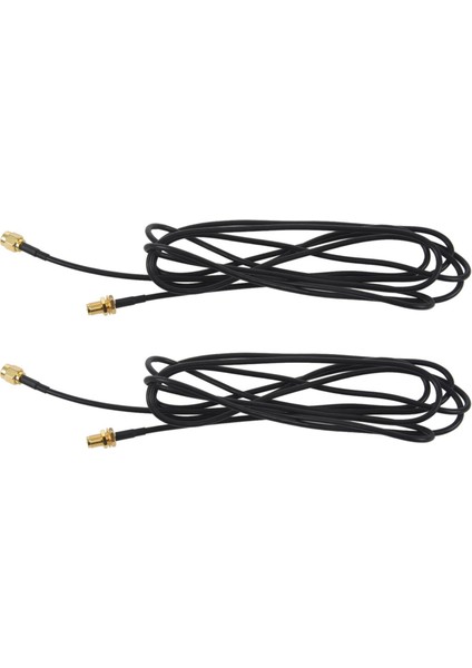 2x Wıfı Anten Uzatma Kablosu Rp-Sma Erkek - Rp-Sma Dişi Rf Konnektör Adaptörü RG174 2m (Yurt Dışından)