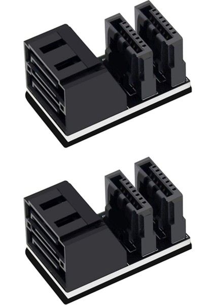 Adet Çift Sata 7pin Dişi Çift 7pin Erkek Açılı Adaptör Anakart Sata Adaptörü Masaüstü Bilgisayarlar Için SSD HDD (Yurt Dışından)