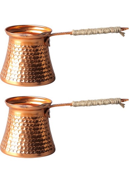 2x Türk Cezve Kahve Makinesi Moka Pot 3 Kişi 200 ml Bakır El Yapımı Yüksek Kaliteli Dekoratif Hediye Aksesuarı (Yurt Dışından)
