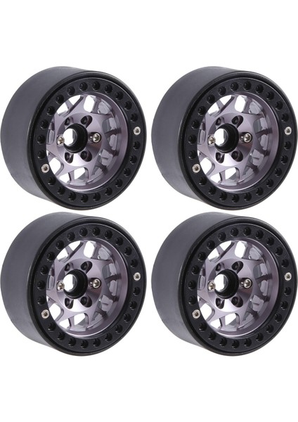 4pcs 1.9 Inç Metal Beadlock Tekerlek Göbeği 1/10 Rc Paletli Araba Trx4 Eksenel SCX10 Redcat Gen8, Gri 14 (Yurt Dışından)