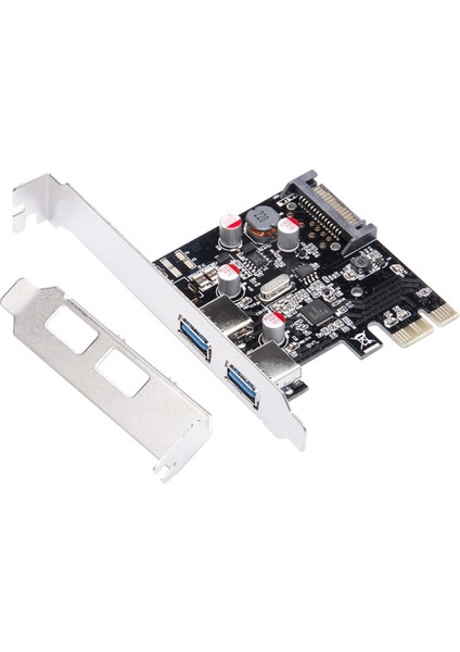Pcıe - 2 Bağlantı Noktalı USB 3 0 Adaptör Kartı Usb3 0 Genişletme Kartı Çipi D720202 Sata 15PIN Güç Kaynağı Arayüzü (Yurt Dışından)