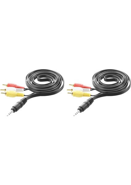 2x 4.9ft 3.5mm Fiş 3 Rca Erkek Adaptör Av Uzatma Kablosu Tv VCD DVD Için (Yurt Dışından)