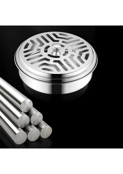 Sivrisinek Bobinleri Için 4x Paslanmaz Çelik Tutucu, Yanmaz Sivrisinek Spiral Konteyner, Metalik Sivrisinek Bobini Tutucu (Yurt Dışından)