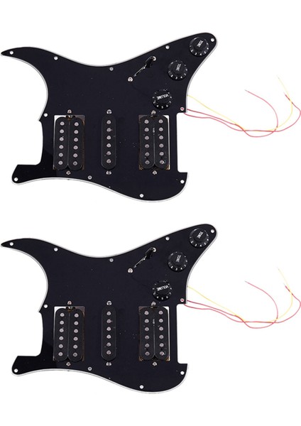 2x Yüklü Önceden Kablolu Elektro Gitar Pickguard 11 Delik Manyetikler Ön Kablolu Tek Bobin Humbucker Mıknatıs Manyetikler (Yurt Dışından)
