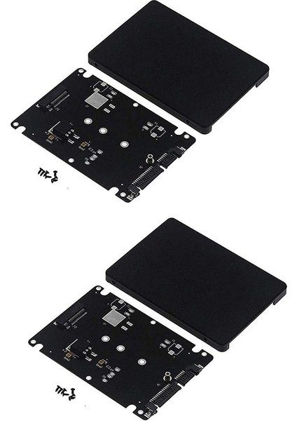 2x M.2 Ngff - 2,5 Inç Sata SSD / Msata - Sata Adaptör Kartı Kutusu (Pc Adaptörü M2 + M Masaüstü Soketi Ngff Için B Tuşu) (Yurt Dışından)