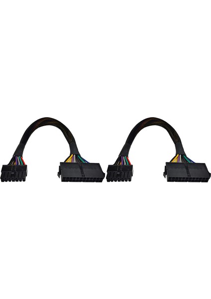 Pc ve Sunucular Için 2x 24 Pin - 14 Pin Atx Psu Ana Güç Adaptörü Örgülü Kollu Kablo 12 Inç (30 Cm) (Yurt Dışından)