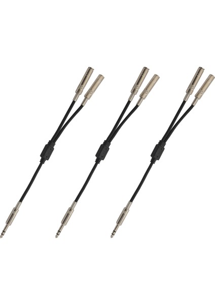 3 Adet 6.35MM 1/4 Inç Stereo Splitter Kablo Adaptörü Kurşun Fiş Çift 6.35MM Soket (Yurt Dışından)