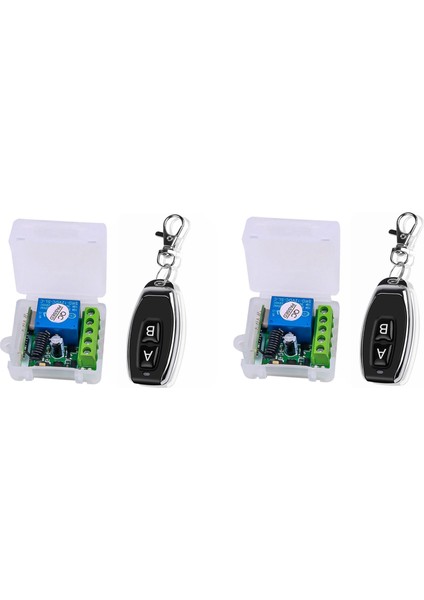 2x Dc 12V Tek Kanallı Röle Modülü Evrensel Kablosuz Anahtar Rf Röle Alıcı + 2 Uzaktan Kumanda (Yurt Dışından)