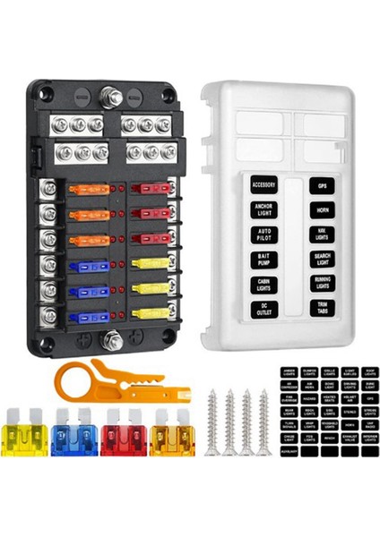 12 Yollu Blade Sigorta 12 V 32 V Araba Tekne Sigorta Kutu Tutucu Güç Paneli ile Campervan Rv Aksesuarları (Yurt Dışından)