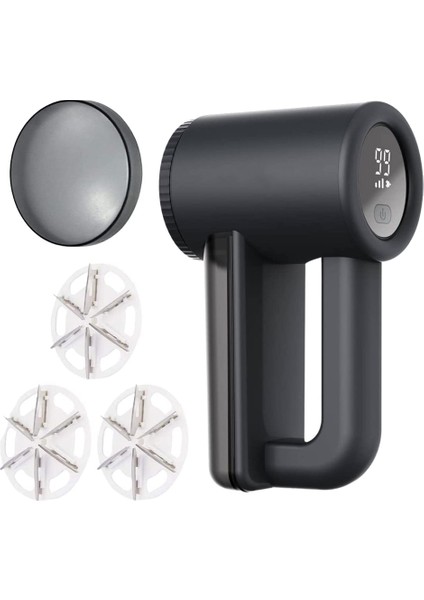 Elektrikli Lint - Giysi ve Mobilyalar Için Şarj Edilebilir Lint Sökücü - Ayarlanabilir 3 Yönlü Hız, 6 Yapraklı Bıçak Siyah (Yurt Dışından)