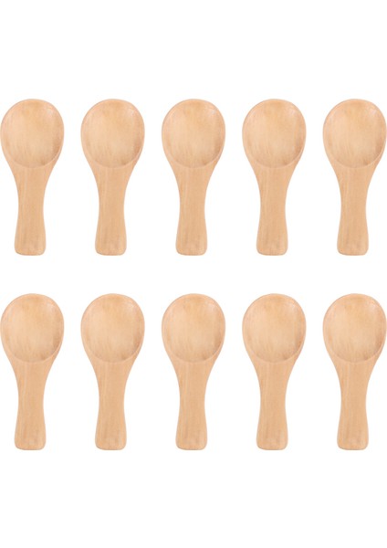 Kısa Saplı 10 Paket Küçük Tahta Kaşık, Küçük Reçel Kavanozları, Baharatlar, Çeşniler, Baharatlar, Şeker, Bal, Kahve, Çay, Hardal, Dondurma, Süt Tozu Için Mükemmel (Yurt Dışından)