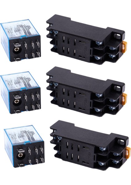 3x 12V Dc Bobin Güç Rölesi Dpdt LY2NJ HH62P-L JQX-13F 10A PTF08A Soket Tabanlı (Yurt Dışından)