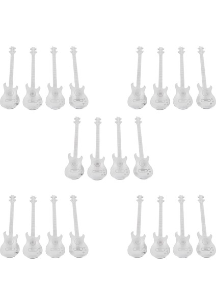 Gitar Kahve Çay Kaşığı, 20 Adet Paslanmaz Çelik Müzikal Kahve Kaşığı Çay Kaşığı Karıştırma Kaşığı Şeker Kaşığı (Gümüş) (Yurt Dışından)