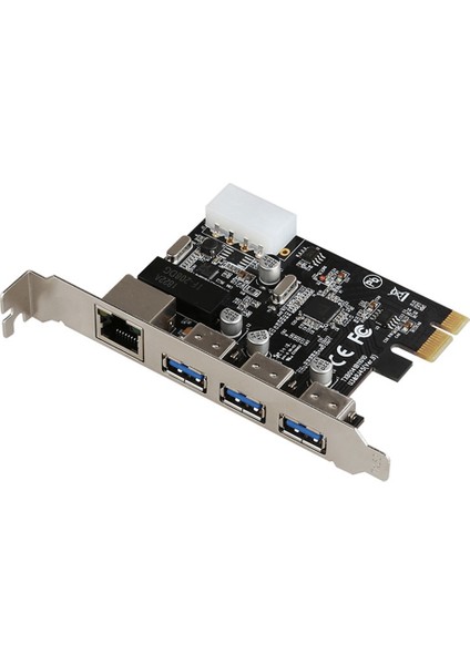 Pcıe Yuvası - RJ45 USB 3.0 Pcıe Genişletme Kartı, Gigabit Ethernet Denetleyicisi ile Masaüstü Bilgisayar Için Pcı Express Adaptörü (Yurt Dışından)