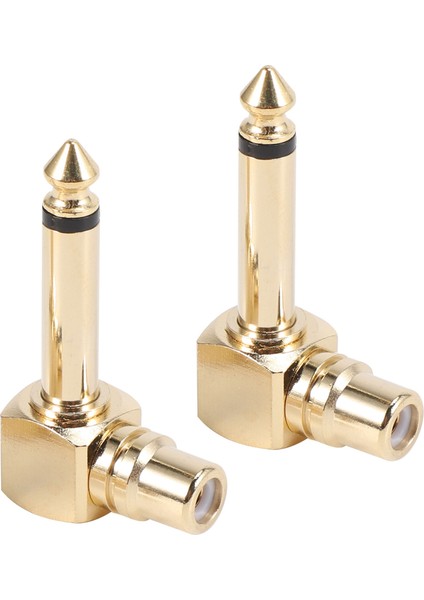 2-Pack Rca Dişi Jack - 1/4 Inç Mono Erkek Fiş Sağ Açı Ses Adaptörü, Altın (Yurt Dışından)