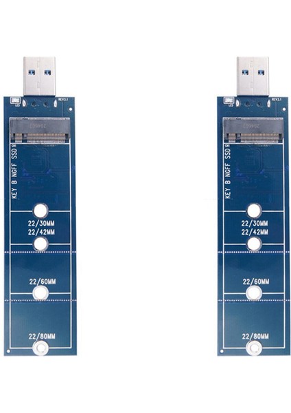 2x SSD M2 - USB Adaptörü M.2 - USB Adaptörü B Tuşu M.2 Sata Protokolü SSD Adaptörü Ngff - USB 3.0 SSD Kartı (Yurt Dışından)