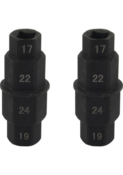 2x Motosiklet Altıgen Aks Aracı - 17MM, 19MM, 22MM, 24MM - Altıgen Ön Tekerlek Göbeği Aks Mili Soket Adaptör Aracı 3/8 Inç (Yurt Dışından)