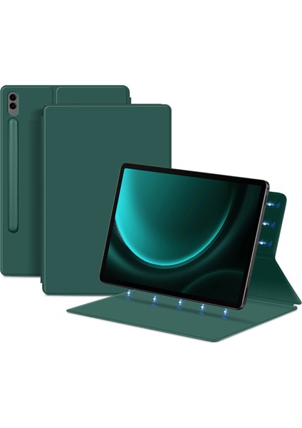 Samsung Galaxy Tab S9 Fe+ Deri Kılıf Standını Otomatik Uyku / Uyandıran Manyetik Tablet Kapağı (Yurt Dışından)
