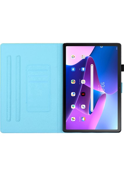 Lenovo Tab M10 (Gen 3) Deri Folio Stand Kapağı Desen Tablet Kılıfı Kart Tutucu (Yurt Dışından)