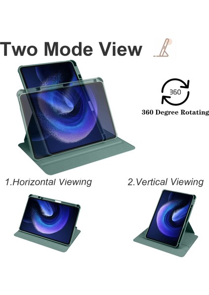 Xiaomi Pad 6 / Pad 6 Pro Kılıf Deri+Akrilik Tablet Kapak Rotary Standı (Yurt Dışından) modelleri