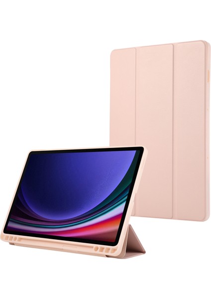 Samsung Galaxy Tab S9 / Tab S9 Fe Tablet Kılıf Üç Katlı Stand Şok Geçirmez Pu Kapak Kalem Yuvası (Yurt Dışından)