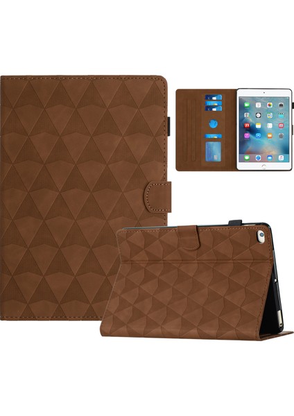 iPad Mini / Mini 2 / Mini 3 / Mini 4 / Mini (2019) 7.9 Deri Kasa Standı Elmas Doku Tablet Kapağı (Yurt Dışından)