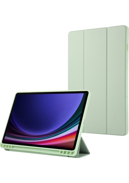 Samsung Galaxy Tab S9 / Tab S9 Fe Tablet Kılıf Üç Katlı Stand Şok Geçirmez Pu Kapak Kalem Yuvası (Yurt Dışından)