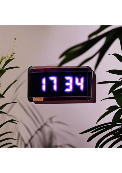 Sanec Dijital LED Duvar ve Masa Saati ve Derece - Pembe (Kasa Ölçüleri: 7X17 Cm)