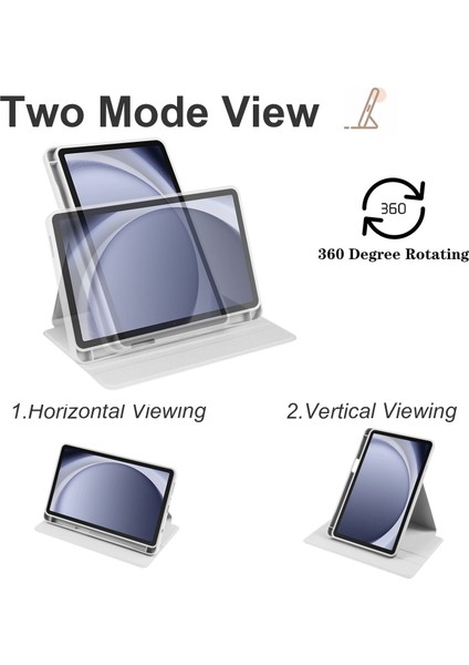 Samsung Galaxy Tab A9 Rotary Stand Pu Derisi+Akrilik Tablet Kapak Pen Tutucu (Yurt Dışından) fiyatları