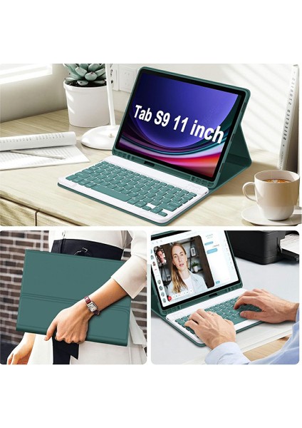 Samsung Galaxy Tab S9 Fe SM-X510 / X516 / X518 Bluetooth Klavye Tablet Kılıf Pu Flip Cover (Yurt Dışından)