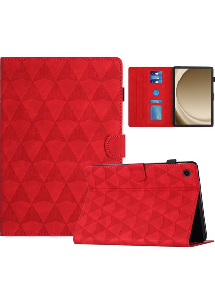 Samsung Galaxy Tab A9+ Elmas Desen Deri Tablet Kart Tutucu ile (Yurt Dışından)