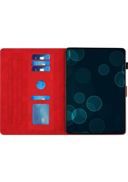 Samsung Galaxy Tab A9+ Elmas Desen Deri Tablet Kart Tutucu ile (Yurt Dışından)