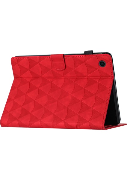 Samsung Galaxy Tab A9+ Elmas Desen Deri Tablet Kart Tutucu ile (Yurt Dışından)