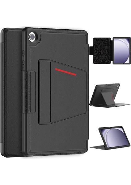 Samsung Galaxy Tab A9+ SM-X210 / X216 / X218 Kickstand Case Card Slot Tablet Deri Kapak (Yurt Dışından)
