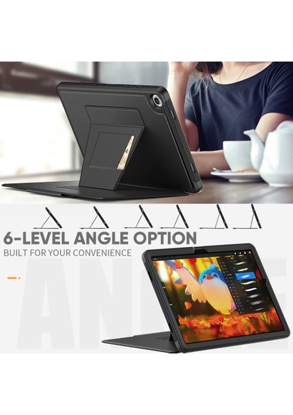 Samsung Galaxy Tab A9+ SM-X210 / X216 / X218 Kickstand Case Card Slot Tablet Deri Kapak (Yurt Dışından)