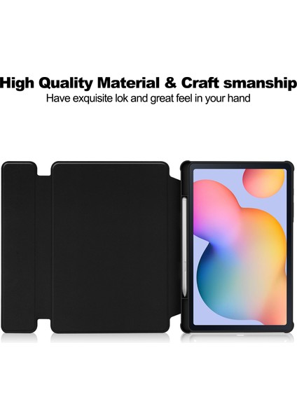 Samsung Galaxy Tab S6 Lite / S6 Lite (2022) 360 Derek Dönen Stand Pu+Akrilik Tablet Kapak (Klavye Olmadan) (Yurt Dışından)