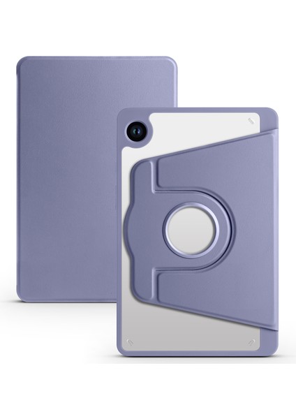 Samsung Galaxy Tab A9 Rotary Stand Pu Derisi+Akrilik Tablet Kapak Pen Tutucu (Yurt Dışından)