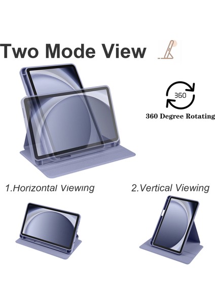 Samsung Galaxy Tab A9 Rotary Stand Pu Derisi+Akrilik Tablet Kapak Pen Tutucu (Yurt Dışından) fiyatları