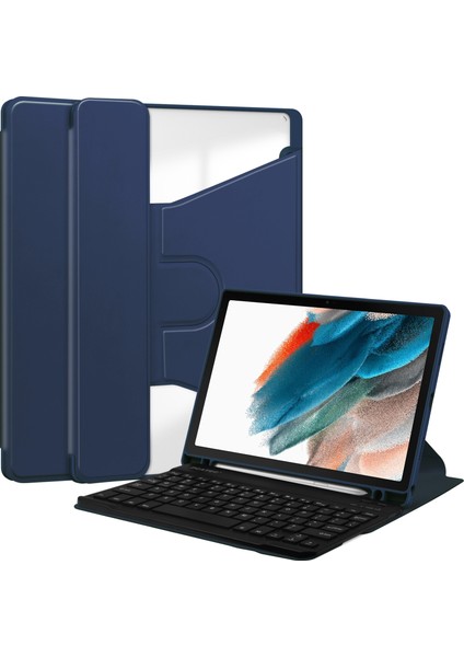 Samsung Galaxy Tab A8 10.5 (2021) / (2022) Bluetooth Klavyeli Döner Stand Tablet Kapağı (Yurt Dışından)